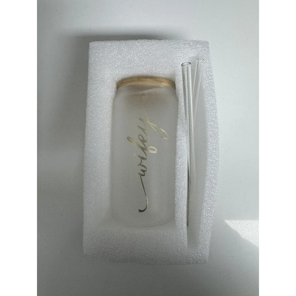 Coffee/Water Tumbler Glass Cup With Glass Straw 